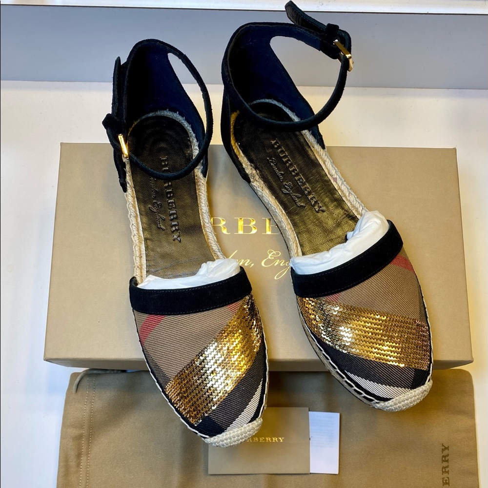 Burberry Abbingdon Sequin Espadrilles 37 EUR